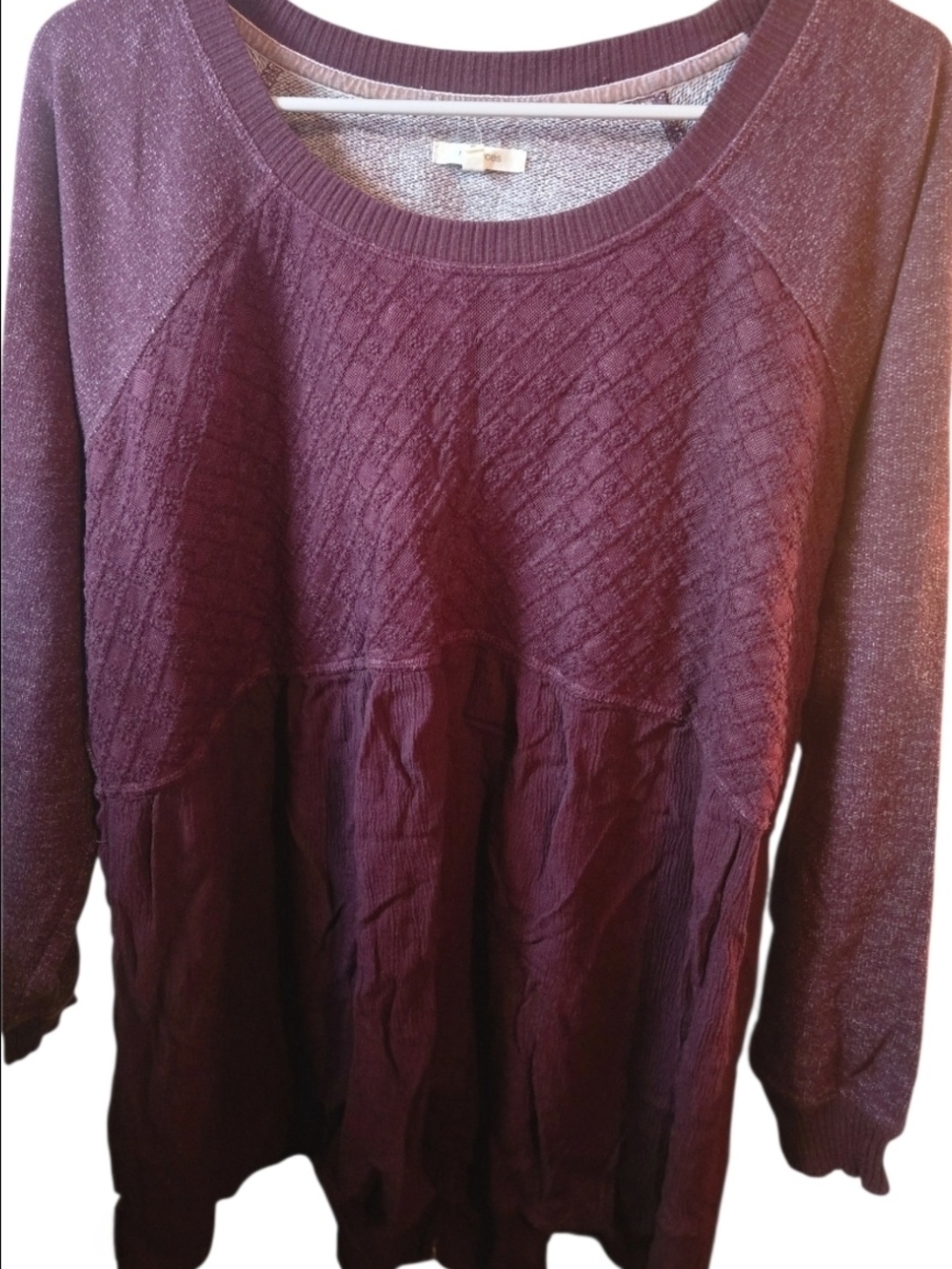 Maurices Burgundy Knit Tunic Sweater - Size 2 (18/20W)